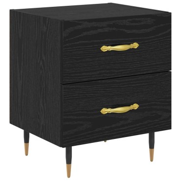 vidaXL Κομοδίνο Μαύρη Οξυά 40x35x47,5cm Επεξεργασμένο Ξύλο 1 τεμ.