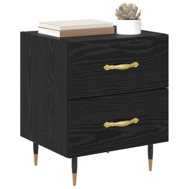 vidaXL Κομοδίνο Μαύρη Οξυά 40x35x47,5cm Επεξεργασμένο Ξύλο 1 τεμ.