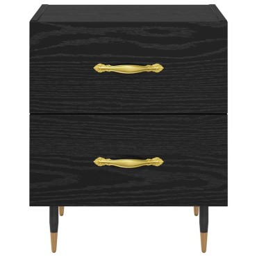 vidaXL Κομοδίνο Μαύρη Οξυά 40x35x47,5cm Επεξεργασμένο Ξύλο 1 τεμ.