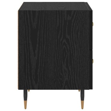 vidaXL Κομοδίνο Μαύρη Οξυά 40x35x47,5cm Επεξεργασμένο Ξύλο 1 τεμ.