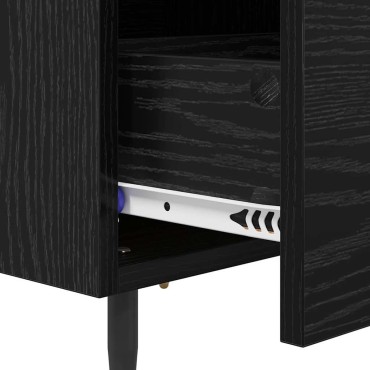 vidaXL Κομοδίνο Μαύρη Οξυά 40x35x47,5cm Επεξεργασμένο Ξύλο 1 τεμ.