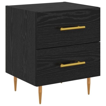 vidaXL Κομοδίνο Μαύρη Οξυά 40x35x47,5cm Επεξεργασμένο Ξύλο 1 τεμ.