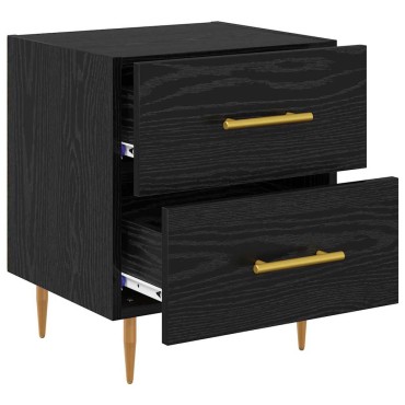vidaXL Κομοδίνο Μαύρη Οξυά 40x35x47,5cm Επεξεργασμένο Ξύλο 1 τεμ.