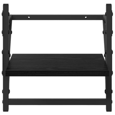 vidaXL Σετ ραφιών τοίχου 6 τεμ. Μαύρη Οξυά 100x25x30cm