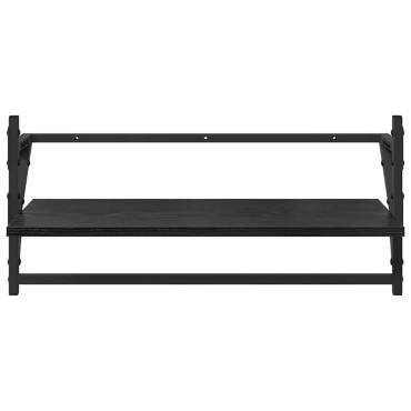 vidaXL Σετ ραφιών τοίχου 6 τεμ. Μαύρη Οξυά 100x25x30cm