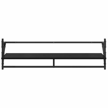 vidaXL Σετ ραφιών τοίχου 6 τεμ. Μαύρη Οξυά 100x25x30cm