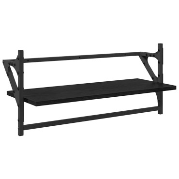 vidaXL Σετ ραφιών τοίχου 6 τεμ. Μαύρη Οξυά 100x25x30cm