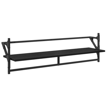 vidaXL Σετ ραφιών τοίχου 6 τεμ. Μαύρη Οξυά 100x25x30cm