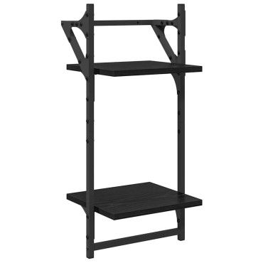 vidaXL Σετ ραφιών τοίχου 6 τεμ. Μαύρη Οξυά 100x25x30cm