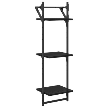 vidaXL Σετ ραφιών τοίχου 6 τεμ. Μαύρη Οξυά 100x25x30cm
