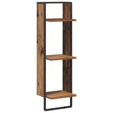 vidaXL Ράφι Τοίχου Επιτοίχιο Παλιό Ξύλο 30x25x100cm 1 τεμ.