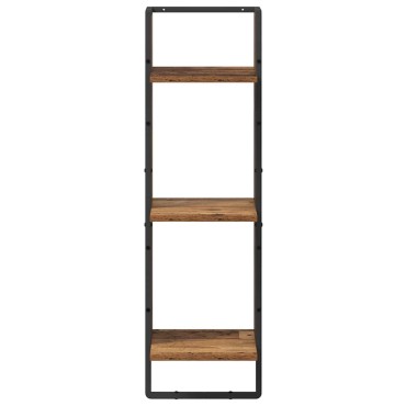 vidaXL Ράφι Τοίχου Επιτοίχιο Παλιό Ξύλο 30x25x100cm 1 τεμ.