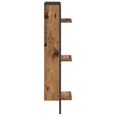vidaXL Ράφι Τοίχου Επιτοίχιο Παλιό Ξύλο 30x25x100cm 1 τεμ.