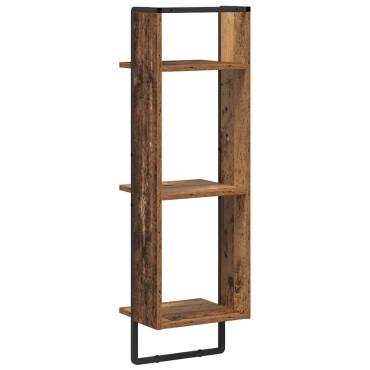 vidaXL Ράφι Τοίχου Επιτοίχιο Παλιό Ξύλο 30x25x100cm 1 τεμ.