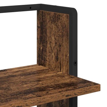 vidaXL Ράφι Τοίχου Επιτοίχιο Παλιό Ξύλο 30x25x100cm 1 τεμ.