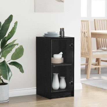 vidaXL Πλαϊνό γραφείο Μαύρη δρυς 35x37x76cm Επεξεργασμένο Ξύλο 1 τεμ.