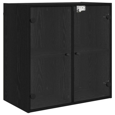 vidaXL Ντουλάπα Τοίχου 68x37x68,5cm Επεξεργασμένο Ξύλο Μαύρη Οξυά 1 τεμ.