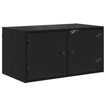 vidaXL Ντουλάπα Τοίχου 68x37x35cm Επεξεργασμένο Ξύλο Μαύρη Οξυά 1 τεμ.