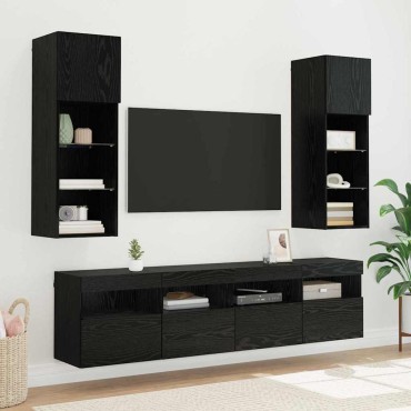 vidaXL Ντουλάπι Τηλεόρασης Τοίχου 40x30x40cm Μαύρη Οξυά