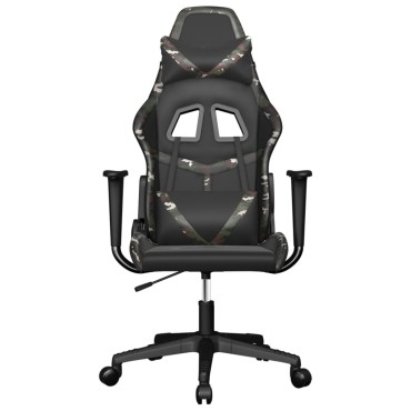 vidaXL Καρέκλα Gaming Μαύρο/Παραλλαγή από Συνθετικό Δέρμα 67x64x(116-127)cm 1 τεμ.