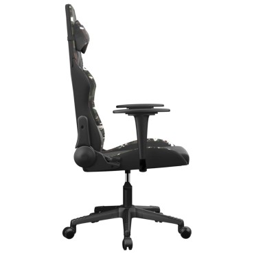 vidaXL Καρέκλα Gaming Μαύρο/Παραλλαγή από Συνθετικό Δέρμα 67x64x(116-127)cm 1 τεμ.