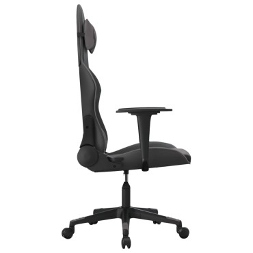vidaXL Καρέκλα Gaming Μαύρο/Γκρι από Συνθετικό Δέρμα 67x58x(118-128)cm 1 τεμ.