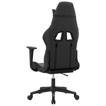 vidaXL Καρέκλα Gaming Μαύρο/Γκρι από Συνθετικό Δέρμα 67x58x(118-128)cm 1 τεμ.
