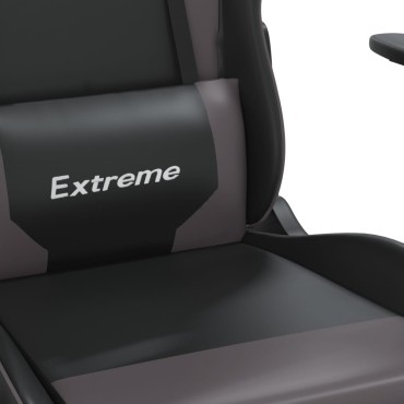 vidaXL Καρέκλα Gaming Μαύρο/Γκρι από Συνθετικό Δέρμα 67x58x(118-128)cm 1 τεμ.