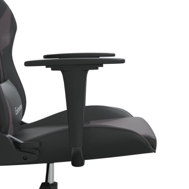 vidaXL Καρέκλα Gaming Μαύρο/Γκρι από Συνθετικό Δέρμα 67x58x(118-128)cm 1 τεμ.