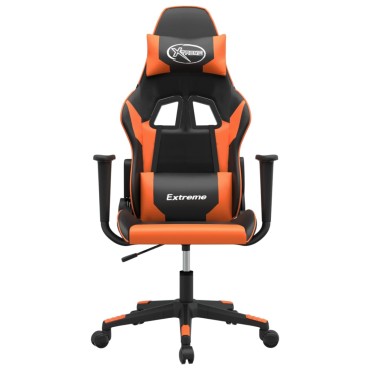 vidaXL Καρέκλα Gaming Μαύρο/Πορτοκαλί Συνθετικό Δέρμα 67x58x(118-128)cm 1 τεμ.