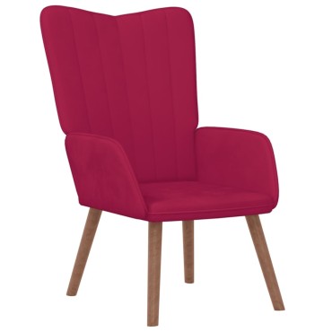 vidaXL Πολυθρόνα Relax Μπορντό Βελούδινη 61,5x69x95,5cm 1 τεμ.