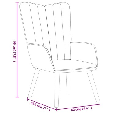 vidaXL Πολυθρόνα Relax Μπορντό Βελούδινη 61,5x69x95,5cm 1 τεμ.
