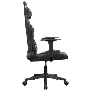 vidaXL Καρέκλα Gaming Μασάζ Μαύρο/Παραλλαγή από Συνθετικό Δέρμα 66,5x61x(118-127,5)cm 1 τεμ.