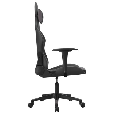 vidaXL Καρέκλα Gaming Μασάζ Μαύρο/Γκρι από Συνθετικό Δέρμα 66,5x61x(118-127,5)cm 1 τεμ.