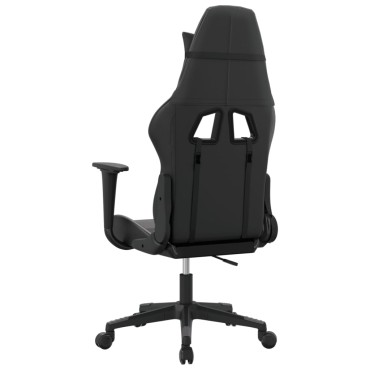 vidaXL Καρέκλα Gaming Μασάζ Μαύρο/Γκρι από Συνθετικό Δέρμα 66,5x61x(118-127,5)cm 1 τεμ.