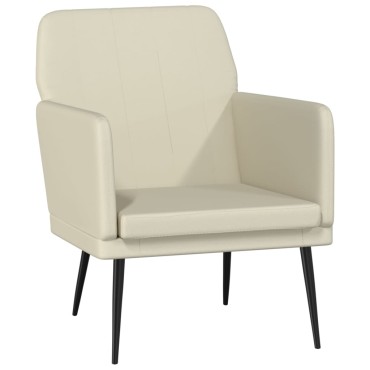 vidaXL Πολυθρόνα Κρεμ 61x78x80cm από Συνθετικό Δέρμα 1 τεμ.