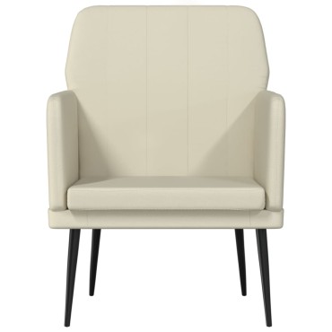 vidaXL Πολυθρόνα Κρεμ 61x78x80cm από Συνθετικό Δέρμα 1 τεμ.