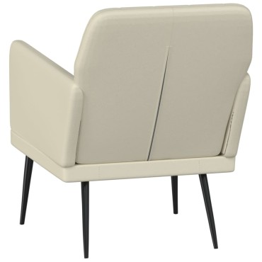 vidaXL Πολυθρόνα Κρεμ 61x78x80cm από Συνθετικό Δέρμα 1 τεμ.