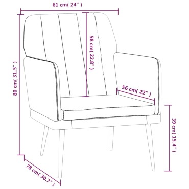 vidaXL Πολυθρόνα Κρεμ 61x78x80cm από Συνθετικό Δέρμα 1 τεμ.