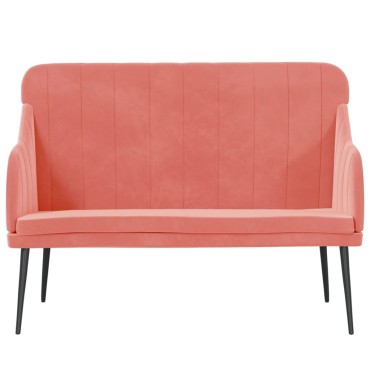 vidaXL Πάγκος Ροζ 110x76x80cm Βελούδινος 1 τεμ.