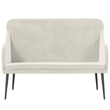vidaXL Πάγκος Κρεμ 110x76x80cm Βελούδινος 1 τεμ.