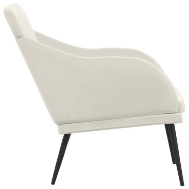 vidaXL Πάγκος Κρεμ 110x76x80cm Βελούδινος 1 τεμ.