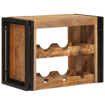 vidaXL Ράφι Κρασιού Καφέ 60x45x33cm Σταθερό Χοντρό Ξύλο Μάνγκο 1 τεμ.