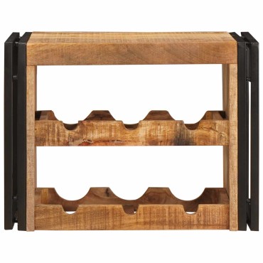 vidaXL Ράφι Κρασιού Καφέ 60x45x33cm Σταθερό Χοντρό Ξύλο Μάνγκο 1 τεμ.