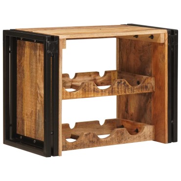 vidaXL Ράφι Κρασιού Καφέ 60x45x33cm Σταθερό Χοντρό Ξύλο Μάνγκο 1 τεμ.