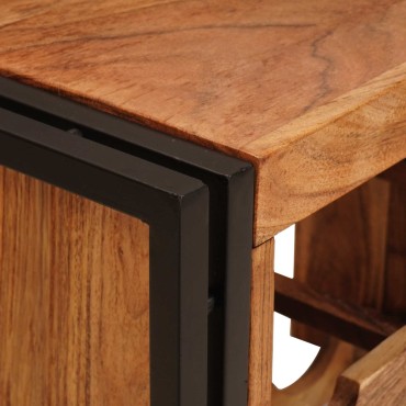 vidaXL Ράφι Κρασιού Καφέ 60x45x33cm Στερεό Ξύλο Ακακίας 1 τεμ.