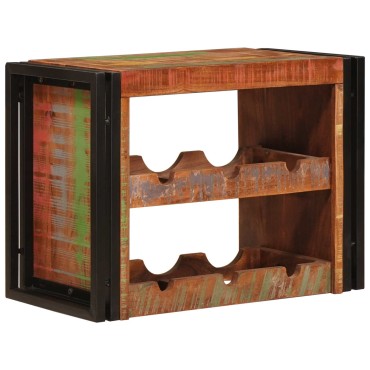 vidaXL Ράφι Κρασιού Καφέ 60x45x33cm Στερεό ανακτημένο ξύλο 1 τεμ.