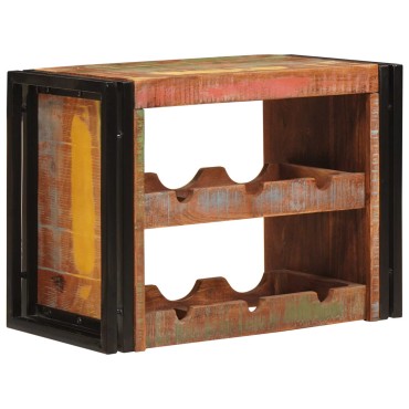 vidaXL Ράφι Κρασιού Καφέ 60x45x33cm Στερεό ανακτημένο ξύλο 1 τεμ.
