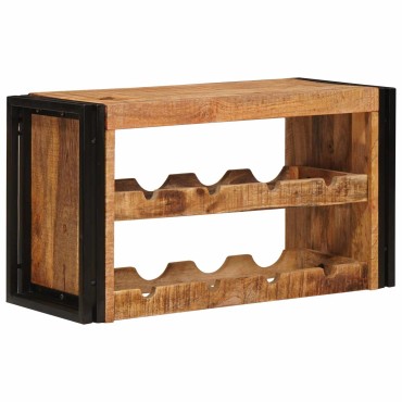 vidaXL Ράφι Κρασιού Καφέ 80x45x33cm Σταθερό Χοντρό Ξύλο Μάνγκο 1 τεμ.