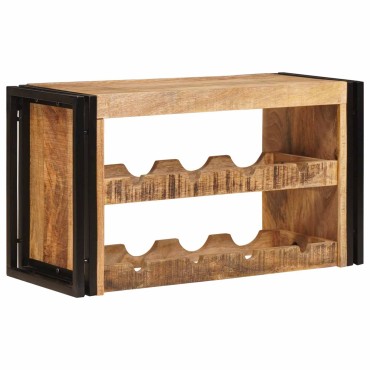 vidaXL Ράφι Κρασιού Καφέ 80x45x33cm Σταθερό Χοντρό Ξύλο Μάνγκο 1 τεμ.